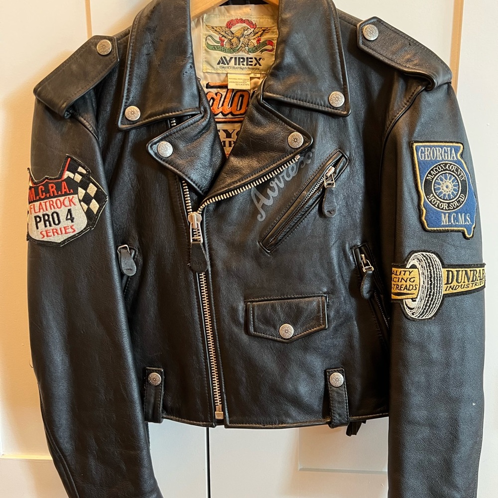 Avirex Vintage black leather jacket